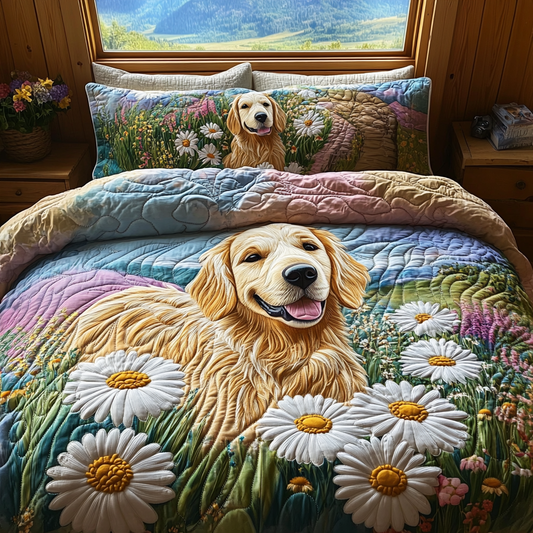 Golden Adventure 3-Piece Quilted Bedding Set NCU0DV5530