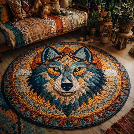 Golden Alpha Quilted Round Mat NCU0TV069