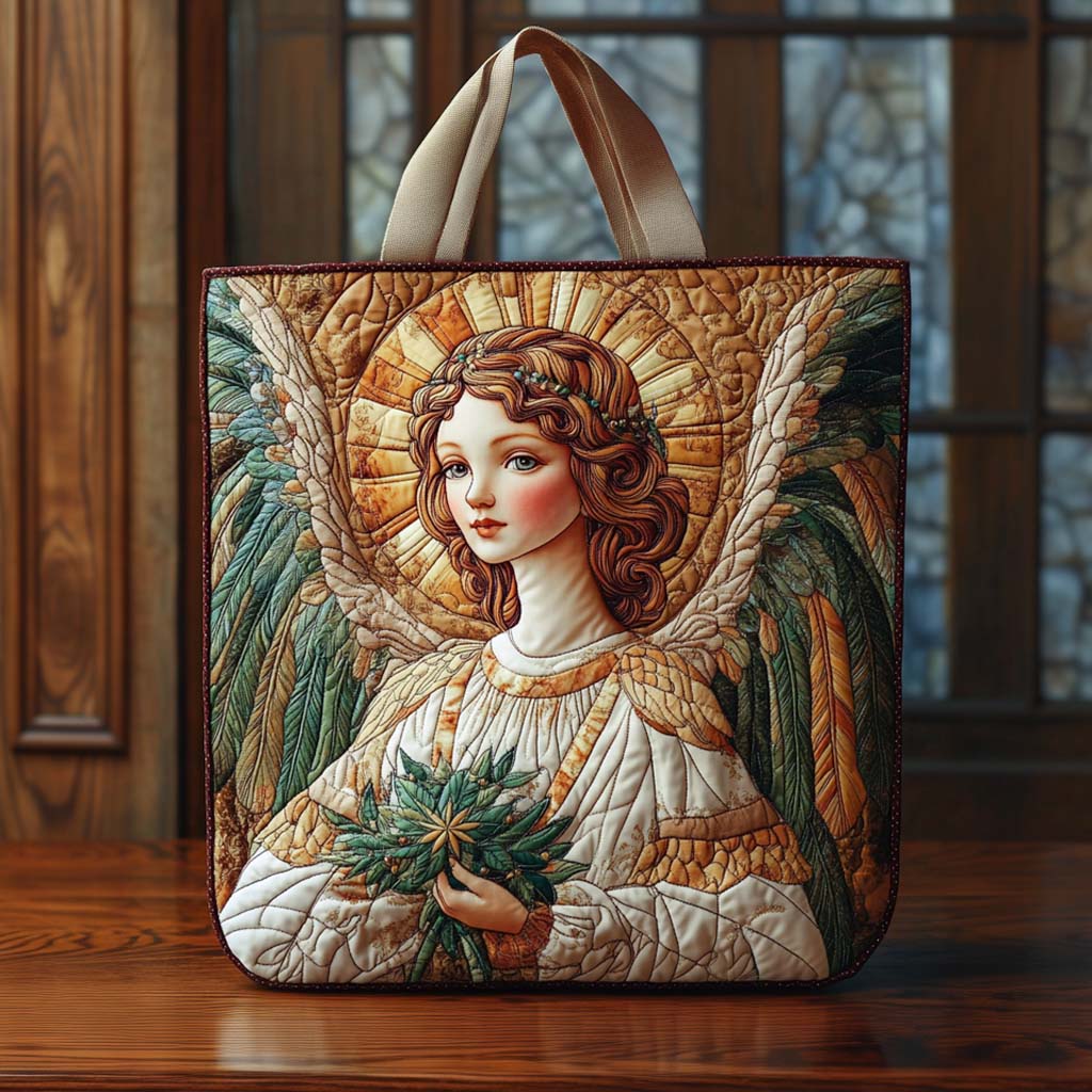 Golden Angel Dawn Quilted Tote Bag NCU0XD649