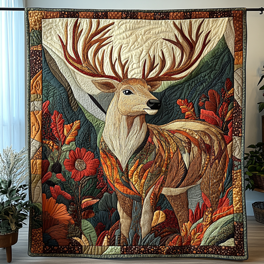 Golden Antlers Quilted Blanket NCU0DK4800