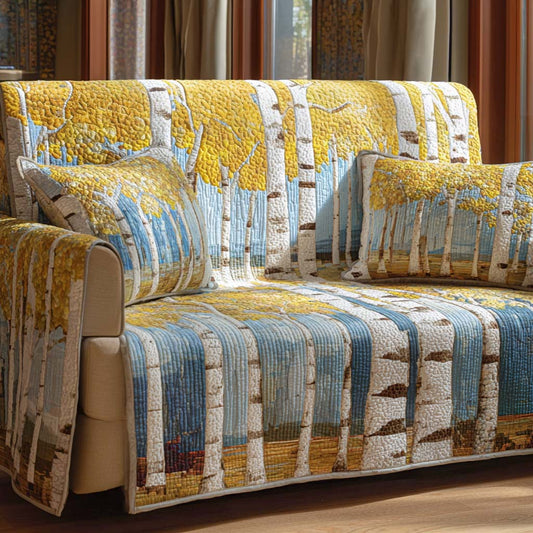 Golden Aspens Quilted Sofa Cover NCU0XD1098