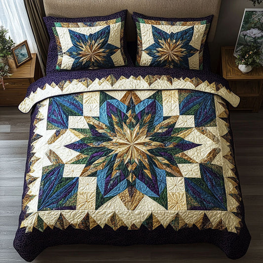 Golden Barn Star 3-Piece Quilted Bedding Set NCU0PT6837