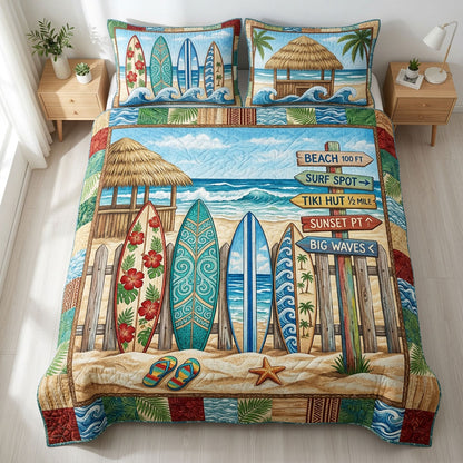 Golden Beach 3-Piece Quilted Bedding Set NCU0TD2671