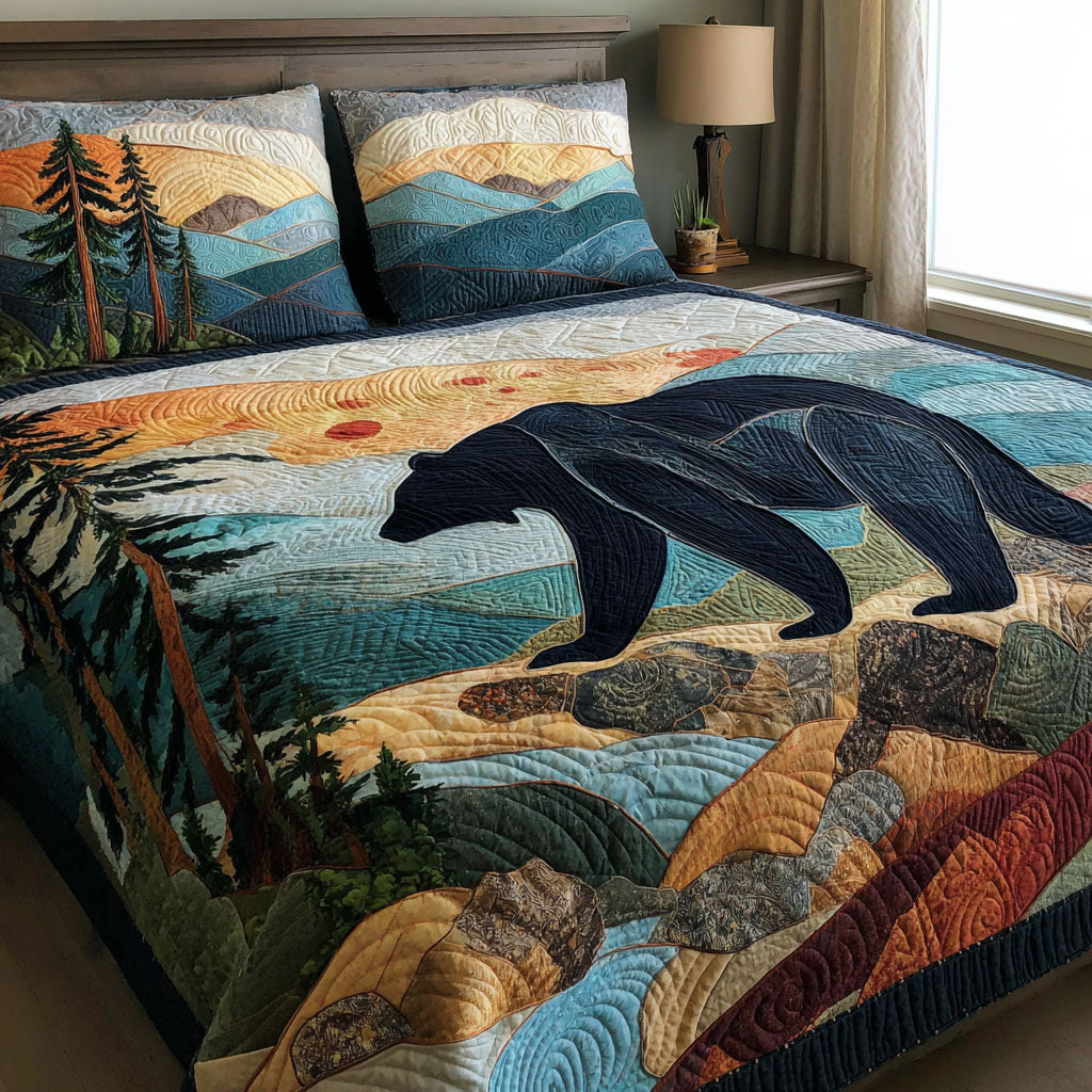 Golden Bear 3-Piece Quilted Bedding Set NCU0DK11723