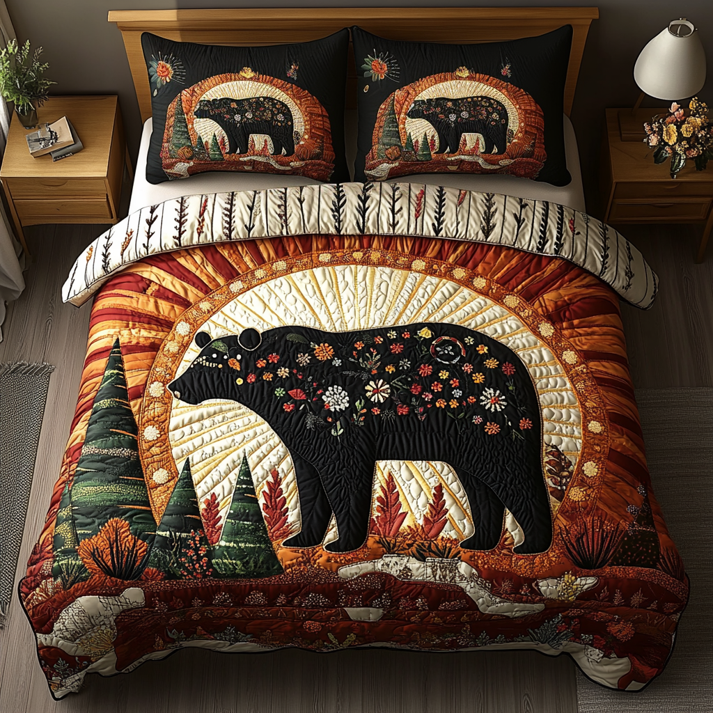 Golden Bear 3-Piece Quilted Bedding Set NCU0VH3534