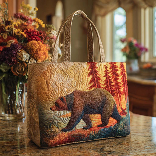 Golden Bear Light Quilted Tote Bag NCU0NT9171
