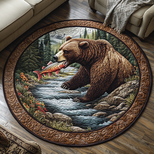 Golden Bear Quilted Round Mat NCU0DV3925