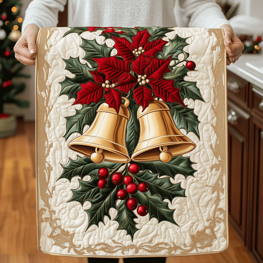 Golden Bells Elegance Quilted Table Runner NCU0TH2336
