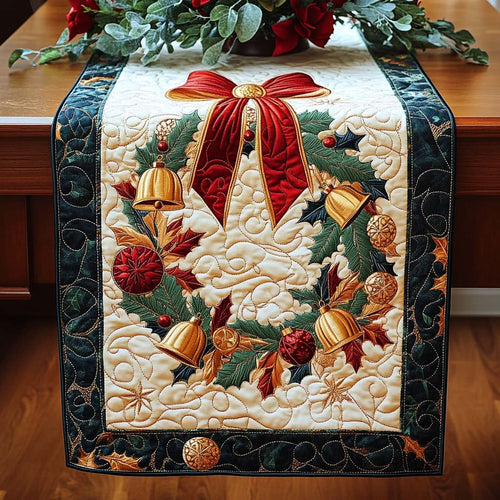 Golden Bells Quilted Table Runner NCU0NT2062