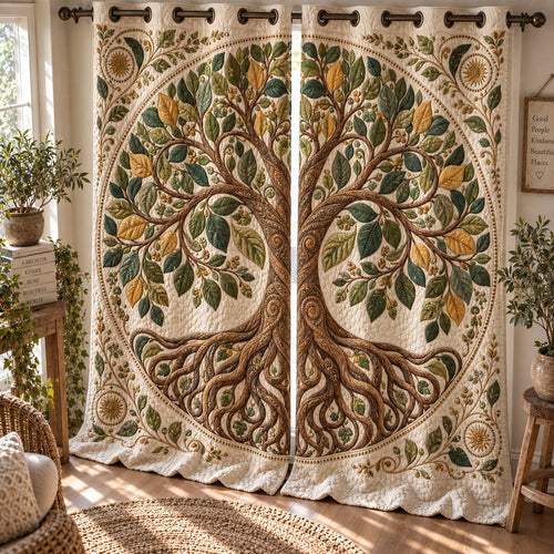 Golden Berry Grove Quilted Curtains NCU0VL4004