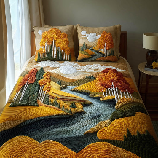 Golden Birch 3-Piece Quilted Bedding Set NCU0TH3043
