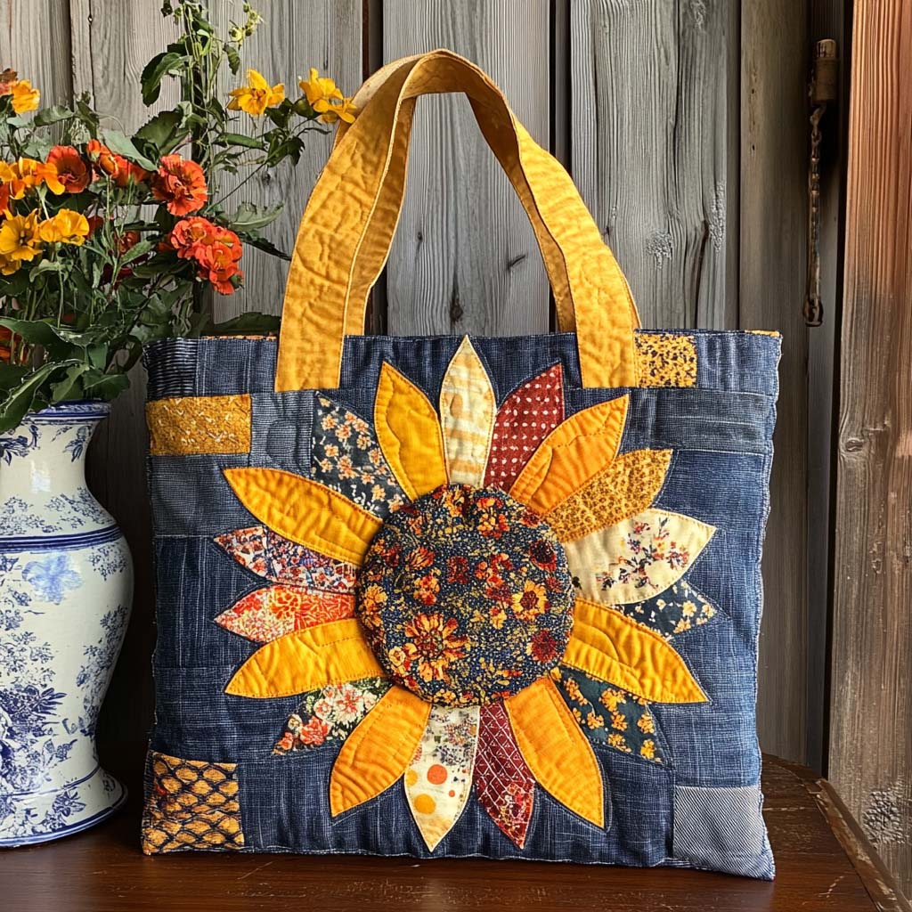Golden Bliss Quilted Tote Bag NCU0NT10557