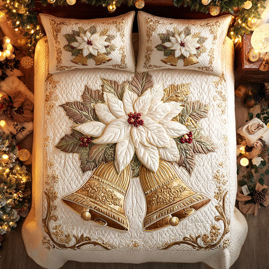 Golden Bloom 3-Piece Quilted Bedding Set NCU0TV268