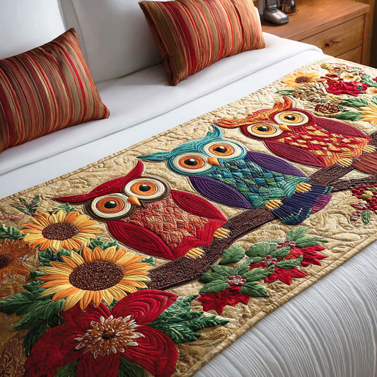 Golden Bloom Gaze Quilted Bed Runner NCU0TD1267