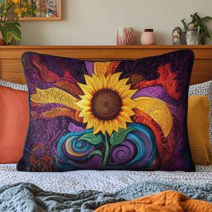 Golden Bloom Quilted Bedding Pillow Case NCU0DK4514