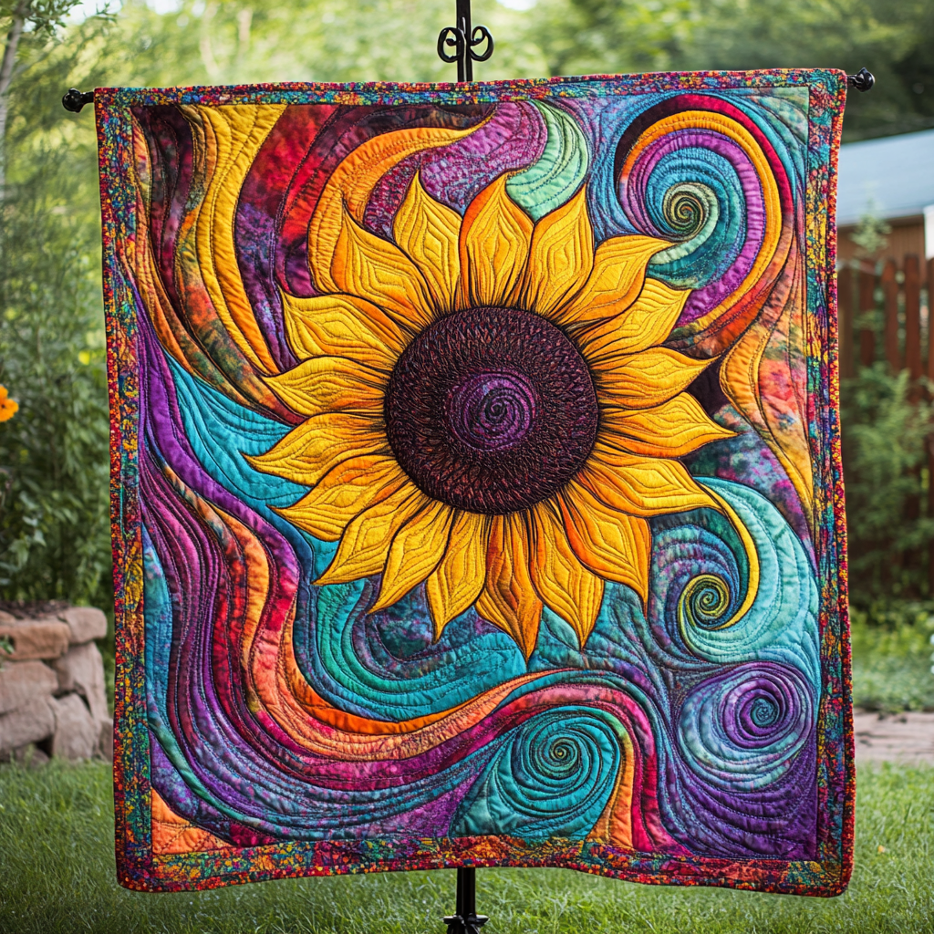 Golden Bloom Quilted Blanket NCU0DK4272