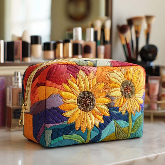 Golden Bloom Quilted Makeup Bag NCU0NT10231