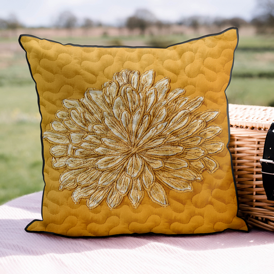 Golden Bloom Quilted Pillow Case NCU0DK3722