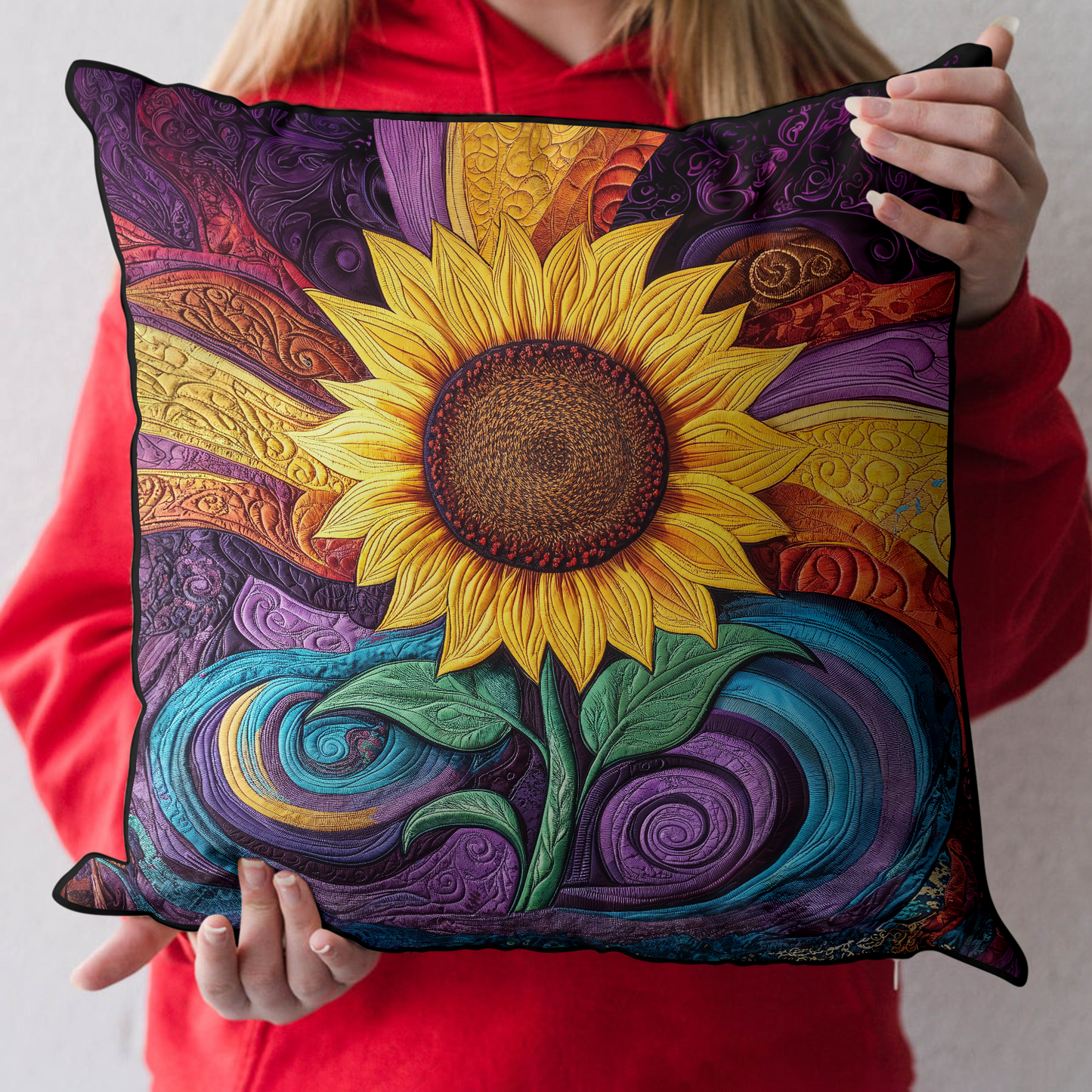 Golden Bloom Quilted Pillow Case NCU0DK4513