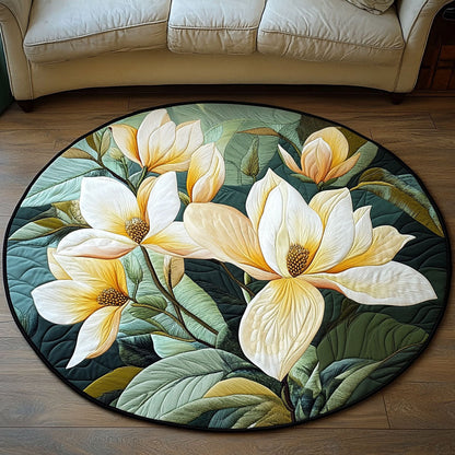 Golden Bloom Quilted Round Mat NCU0NT4212
