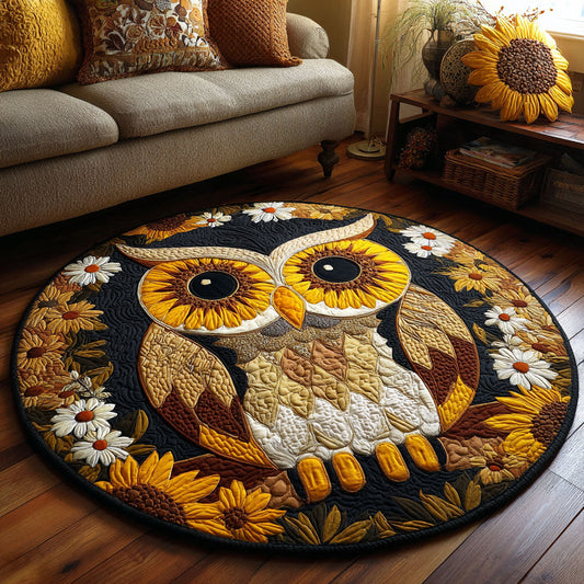 Golden Bloom Quilted Round Mat NCU0TV130
