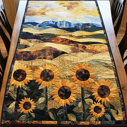 Golden Bloom Quilted Table Runner NCU0DK5373