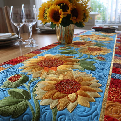 Golden Bloom Quilted Table Runner NCU0DV9446