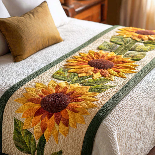 Golden Bloom Trail Quilted Bed Runner NCU0XD1220