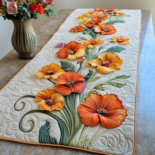 Golden Bloom Trail Quilted Table Runner NCU0NT5723