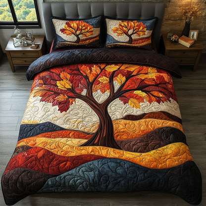 Golden Branch 3-Piece Quilted Bedding Set NCU0DK9674