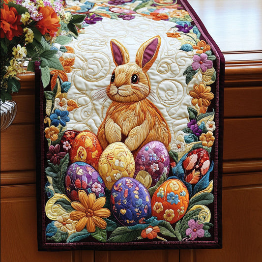 Golden Bunny Delight Quilted Table Runner NCU0NT4816