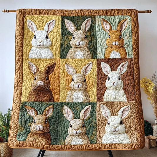 Golden Bunny Hops Quilted Blanket NCU0NT9339