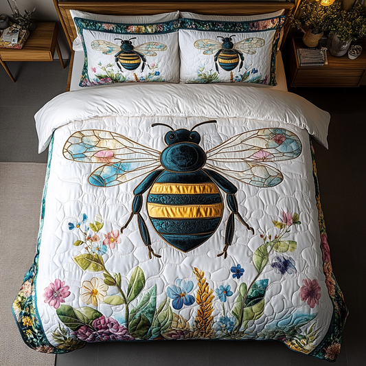 Golden Buzz 3-Piece Quilted Bedding Set NCU0DK5006