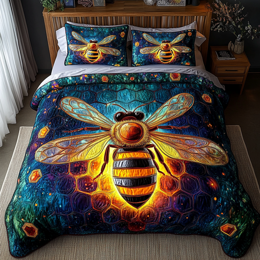 Golden Buzz 3-Piece Quilted Bedding Set NCU0DK5599