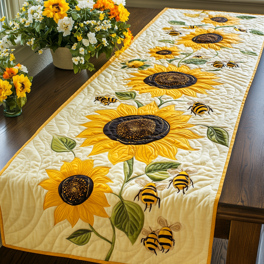 Golden Buzz Quilted Table Runner NCU0DK4239