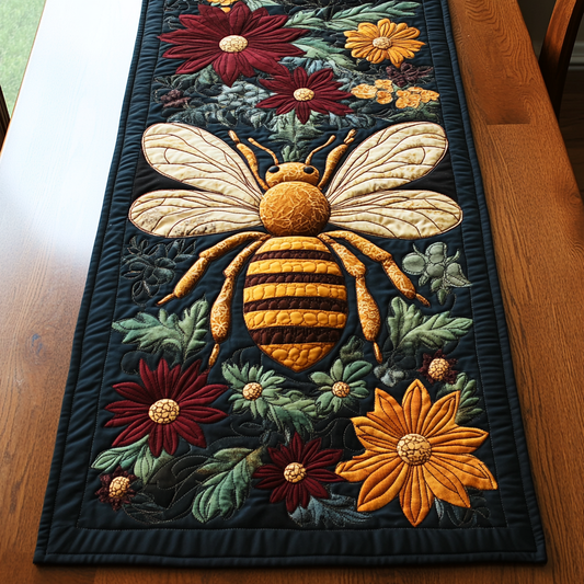 Golden Buzz Quilted Table Runner NCU0DK4959