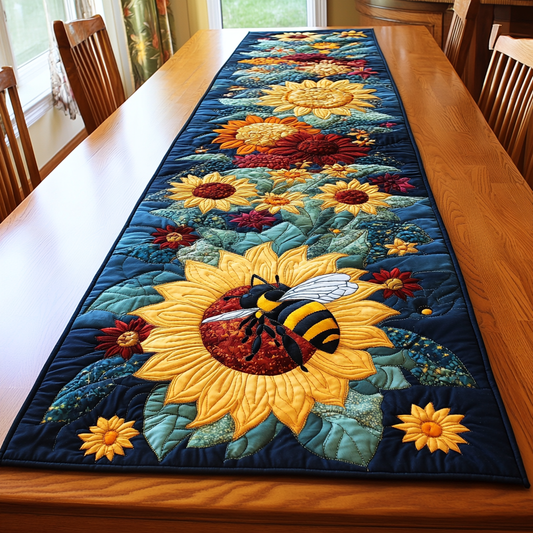 Golden Buzz Quilted Table Runner NCU0DK5491