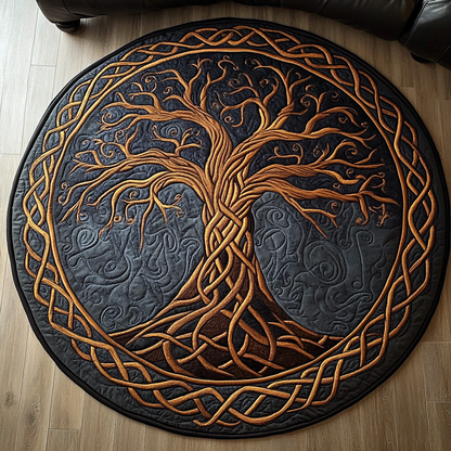 Golden Canopy Quilted Round Mat NCU0NT3458