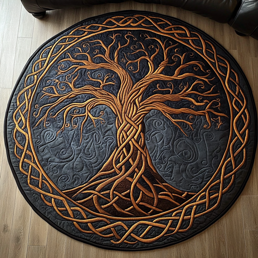 Golden Canopy Quilted Round Mat NCU0NT3458