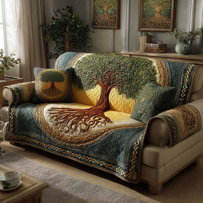 Golden Canopy Quilted Sofa Cover NCU0XD2380