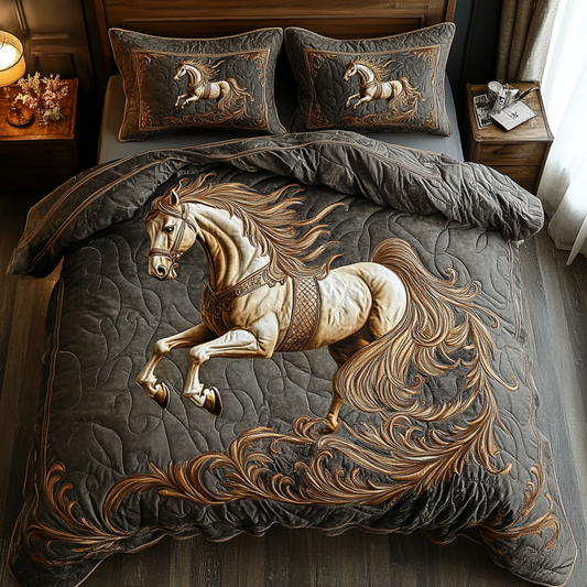 Golden Canter 3-Piece Quilted Bedding Set NCU0DV2541