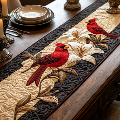Golden Cardinal Quilted Table Runner NCU0DV6779