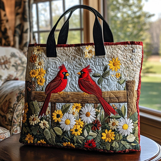 Golden Cardinal Quilted Tote Bag NCU0DV6878