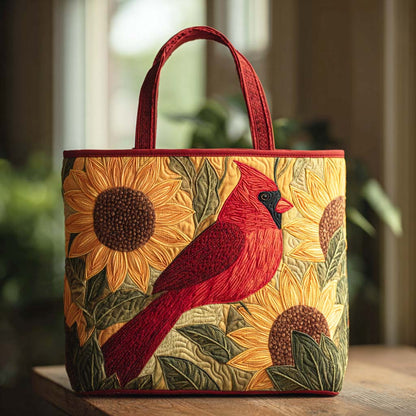 Golden Cardinal Quilted Tote Bag NCU0TD244