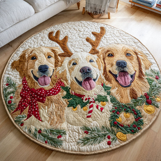 Golden Carol Quilted Round Mat NCU0TD372