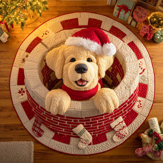 Golden Carol Quilted Round Mat NCU0TD469