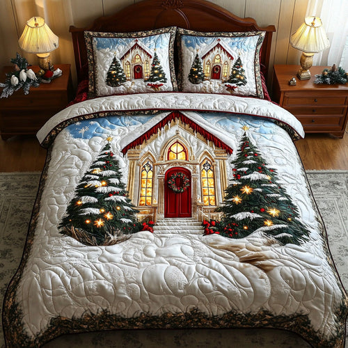 Golden Chapel Glow 3-Piece Quilted Bedding Set NCU0VL2963