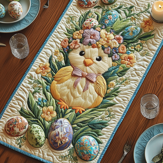 Golden Chick Nest Quilted Table Runner NCU0VH2849