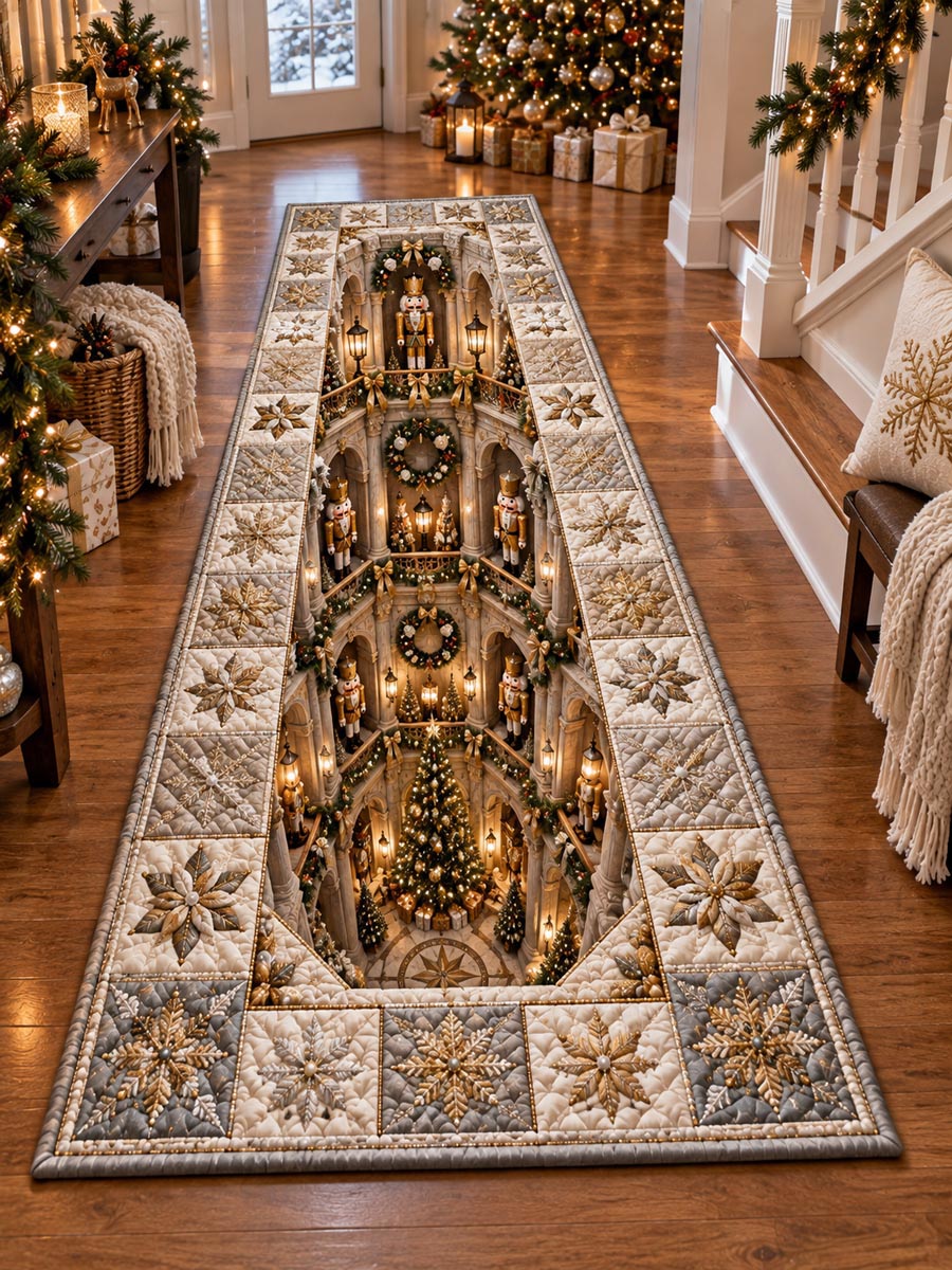 Golden Christmas Hall Runner Carpet NCU0DV10216
