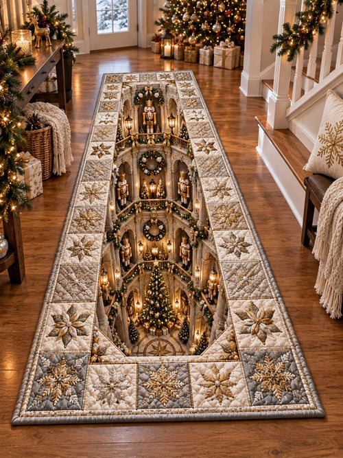 Golden Christmas Hall Runner Carpet NCU0DV10216